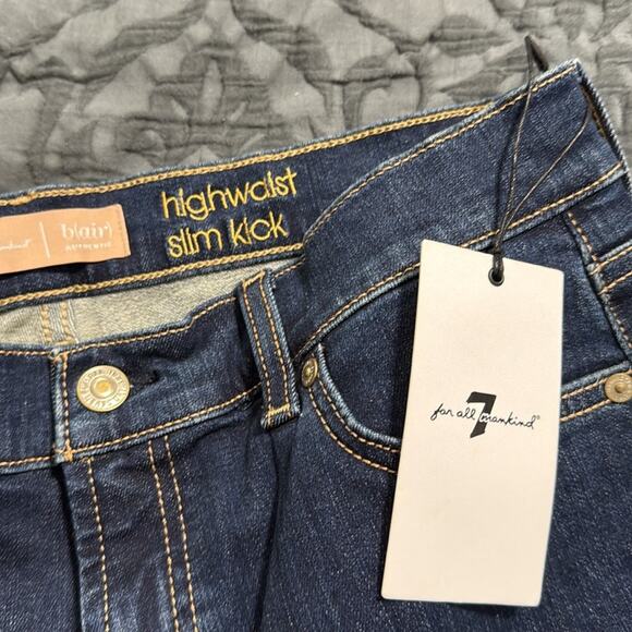 7 FOR ALL MANKIND women’s size 31 high waist slim kick b (air) slimming stretch - Picture 7 of 16